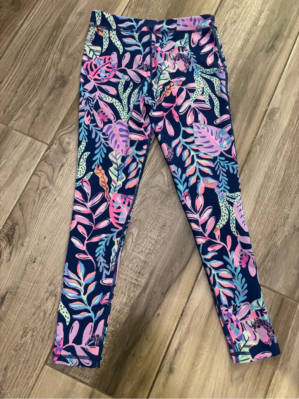 Lilly Pulitzer KIDS Navy Leggings Oyster Bay Navy You've Been Spotted size 8-10
